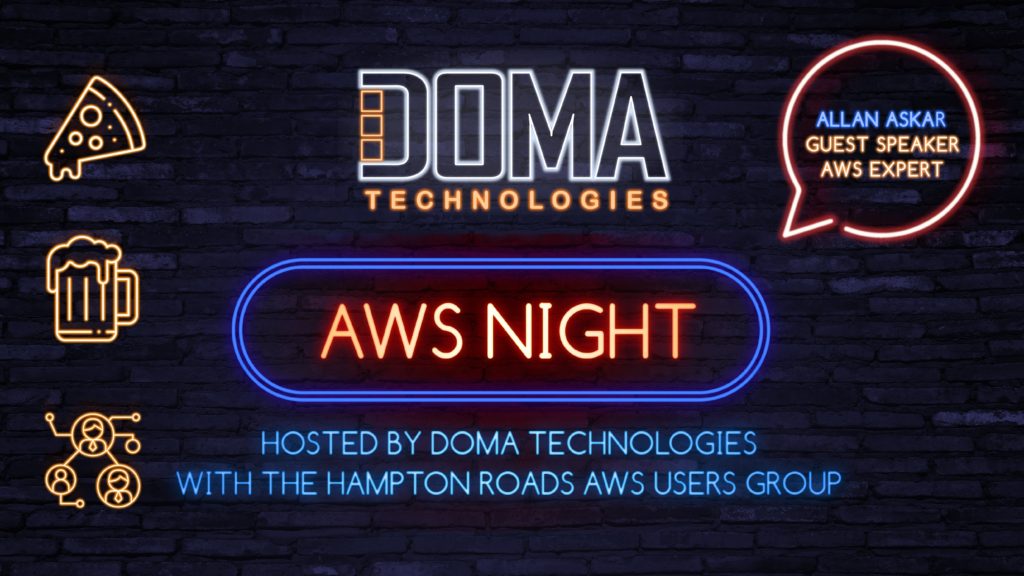 DOMA Tech AWS Night Digital Sign