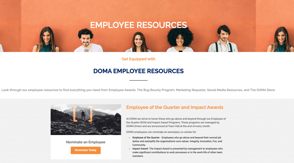 employee resource page